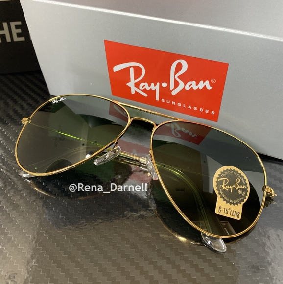 Ray-Ban Aviator RB3025 Green Lens New - Picture 10 of 16